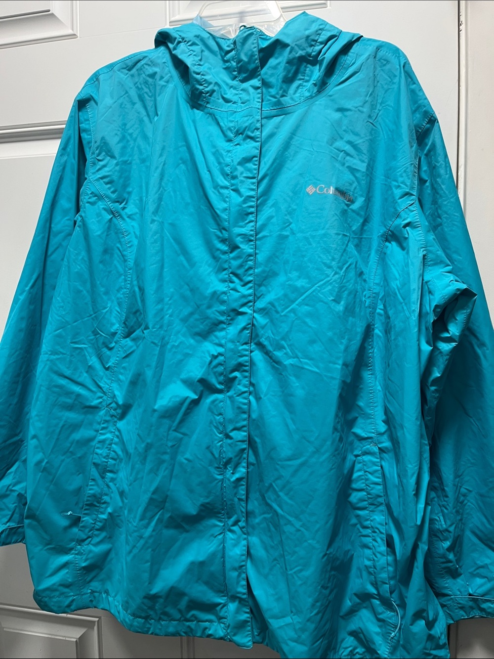 Columbia Teal Hooded Kids' Waterproof Rain Jacket